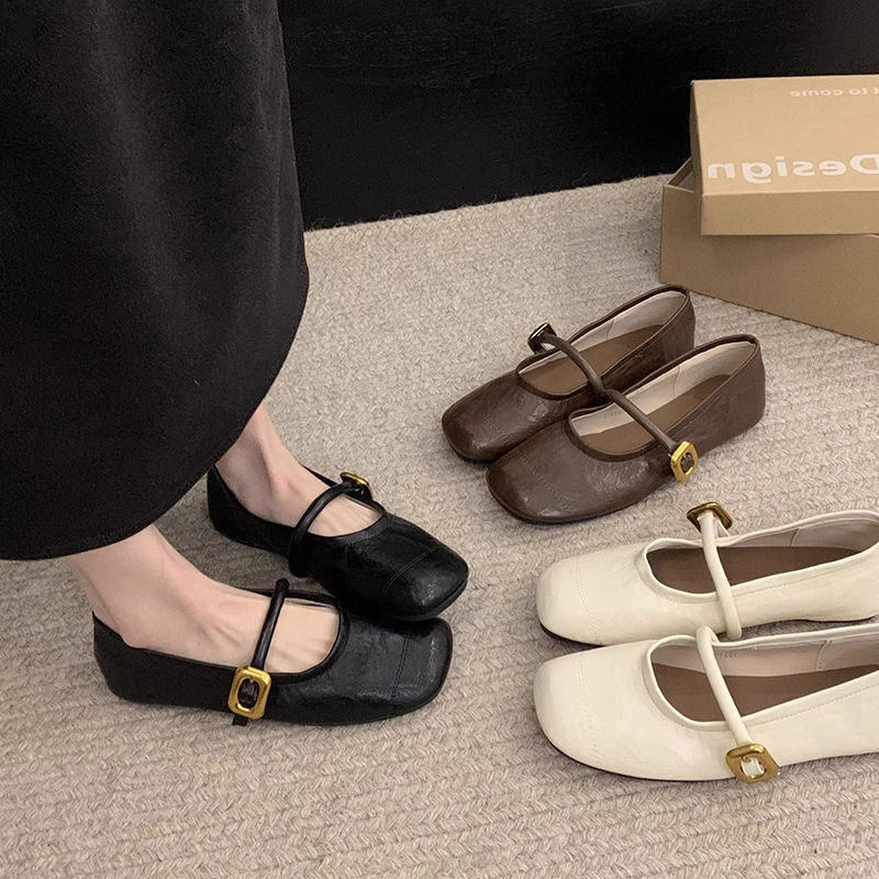 真皮软底玛丽珍鞋女小皮鞋2026春款百搭一字带单鞋平底女鞋子