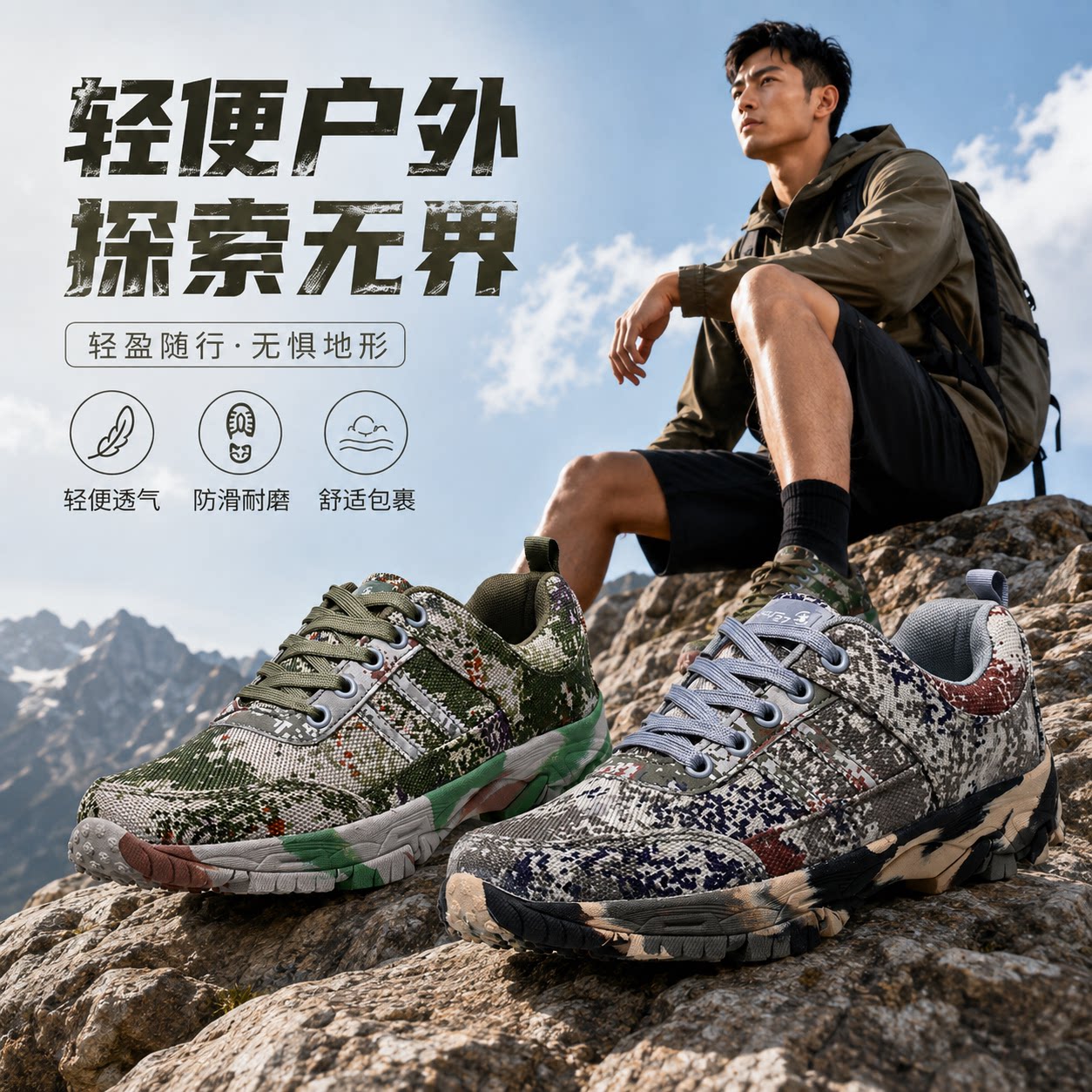 迷彩解放鞋劳保鞋工作鞋图片