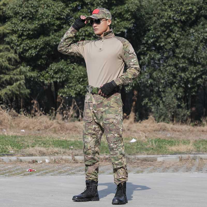 2022男黑色蟒纹短袖蛙服套装军迷