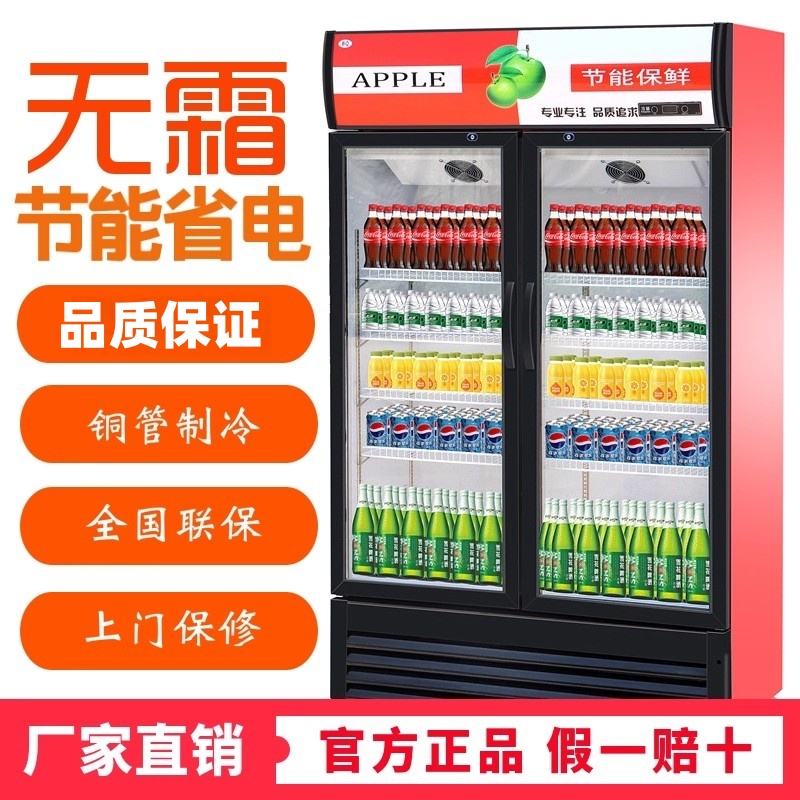 饮料啤酒展示柜商用冷藏保鲜柜蔬菜水果立式冰柜便利店单双门冰箱
