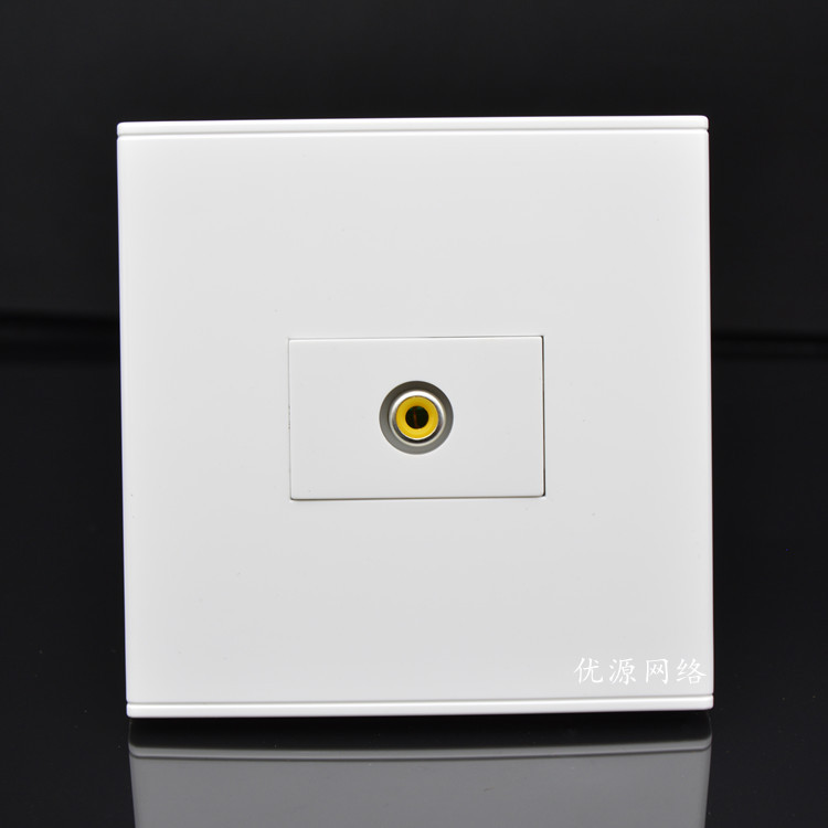 86型音频暗装插座单孔AV视频插座多媒体面板免焊接视频口插座面板