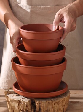 老式土碗土陶饭钵紫砂陶瓷蒸饭碗饭店蒸菜碗蒸蛋碗粗陶钵仔碗商用