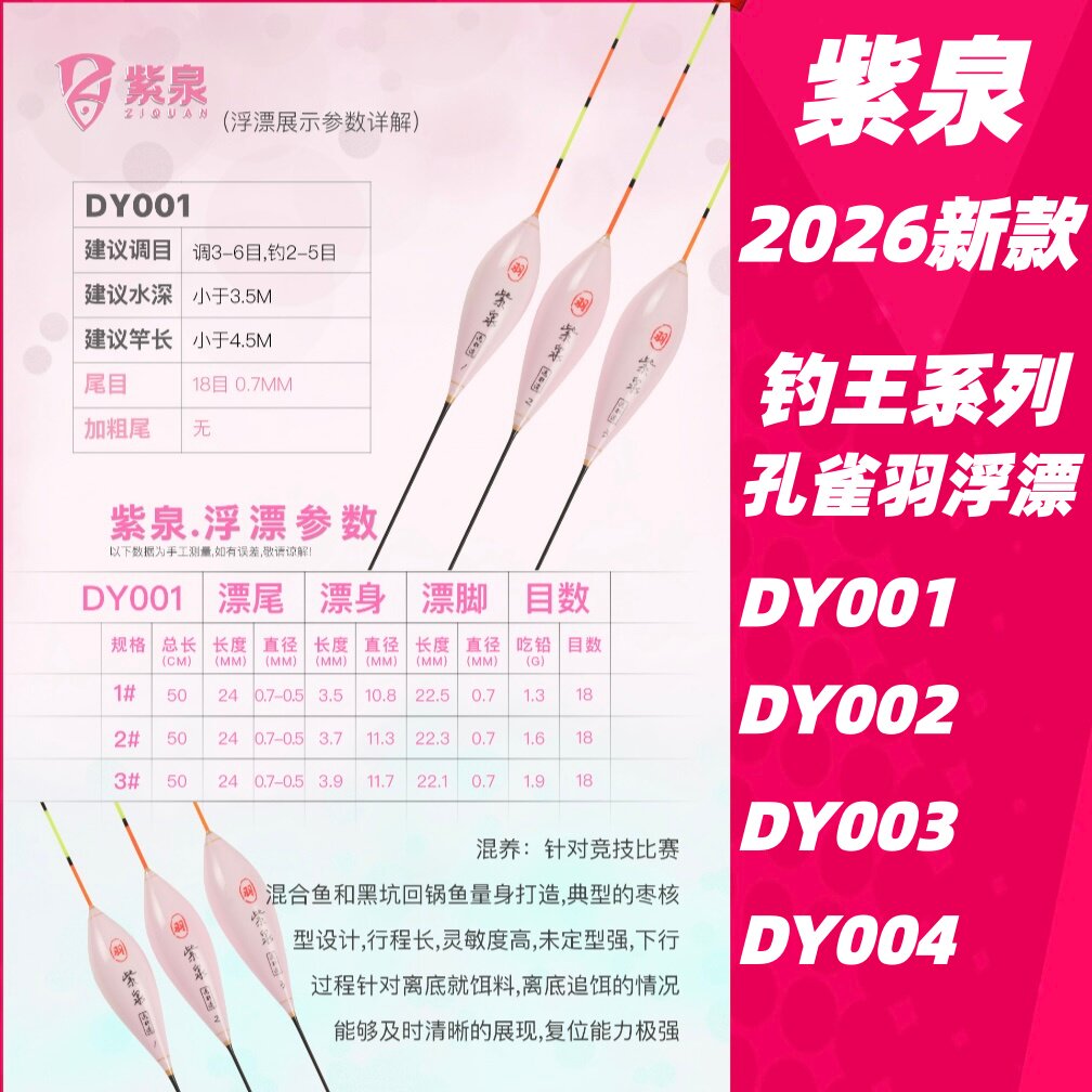 紫泉钓王系列孔雀羽浮漂DY001