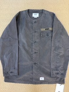 WTAPS 20SS SCOUT LS水洗蜡染无领单袋衬衫外套