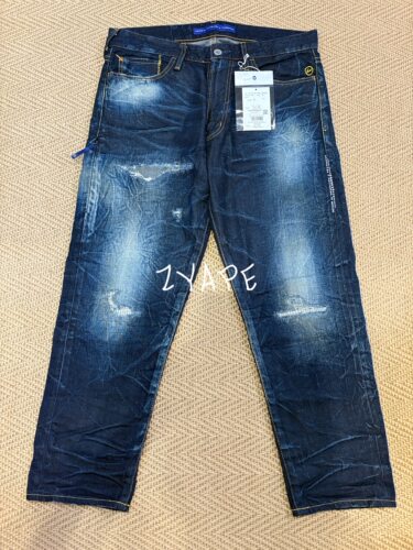 DENIM BY VANQUISH & FRAGMENT 藤原浩水洗做旧小闪电九分牛仔裤