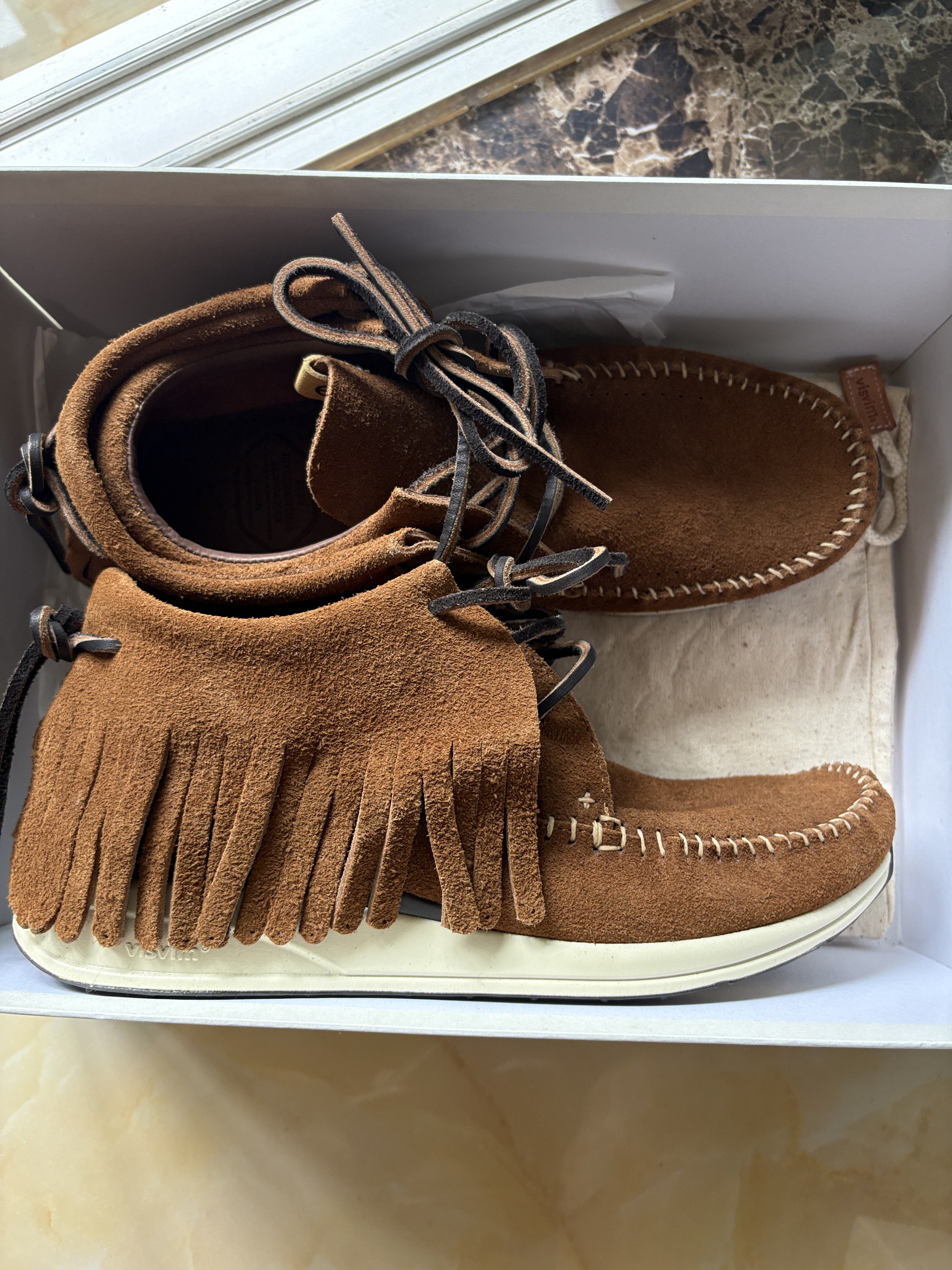 visvim FBT 翻毛流苏手工休闲鹿皮鞋Kanye同款