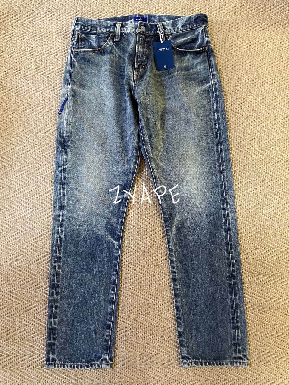 DENIM BY VANQUISH & FRAGMENT藤原浩黄泥水洗做旧闪电牛仔裤