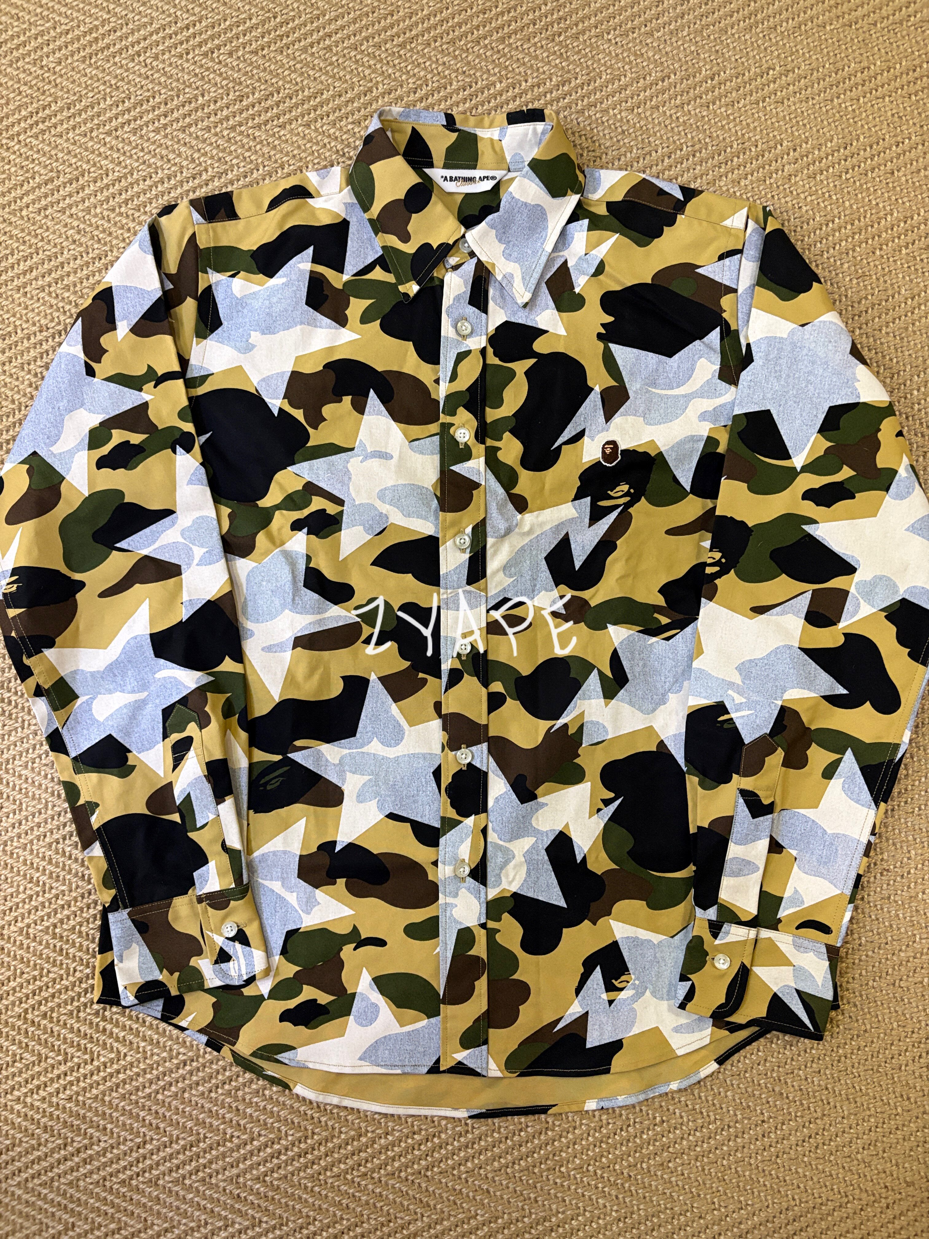BAPE CAMO 流星印花黄迷彩长袖衬衫