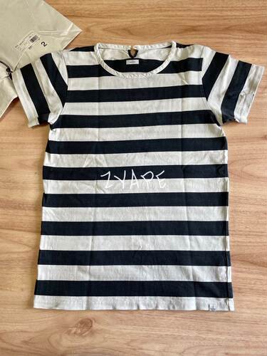 Visvim水洗条纹短袖T恤