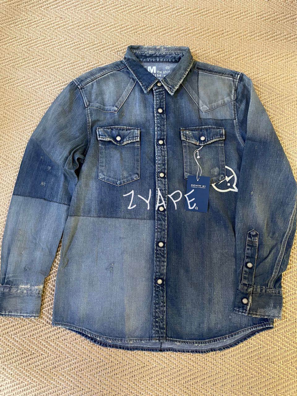 DENIM BY VANQUISH & FRAGMENT 藤原浩水洗闪电牛仔衬衫外套