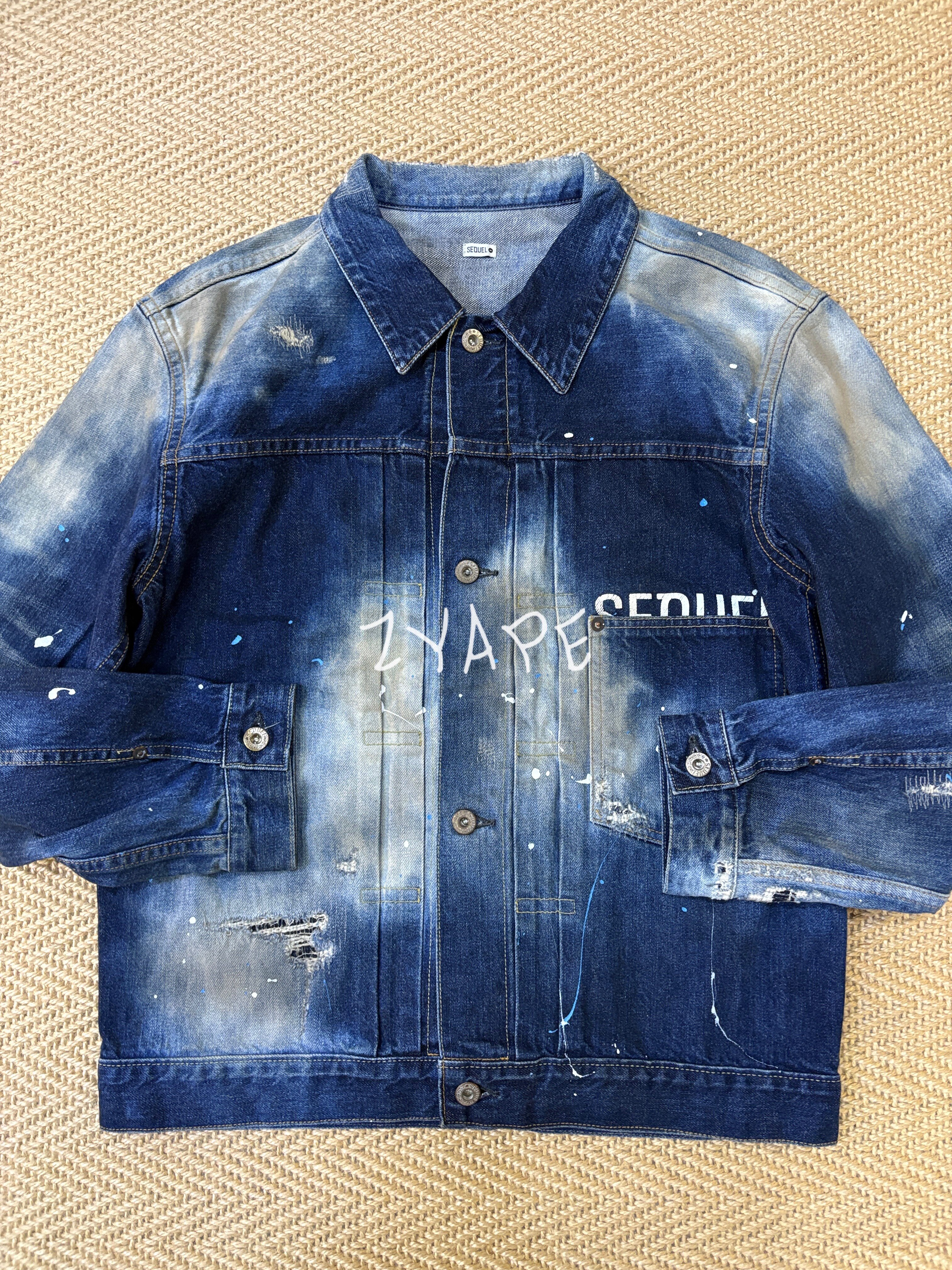 Sequel X Fragment Design 藤原浩做旧泼墨破坏牛仔夹克