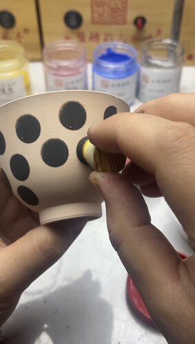 欣影堂陶艺工具海绵圆点印章印花拓印肌理创意涂鸦颜料美术材料