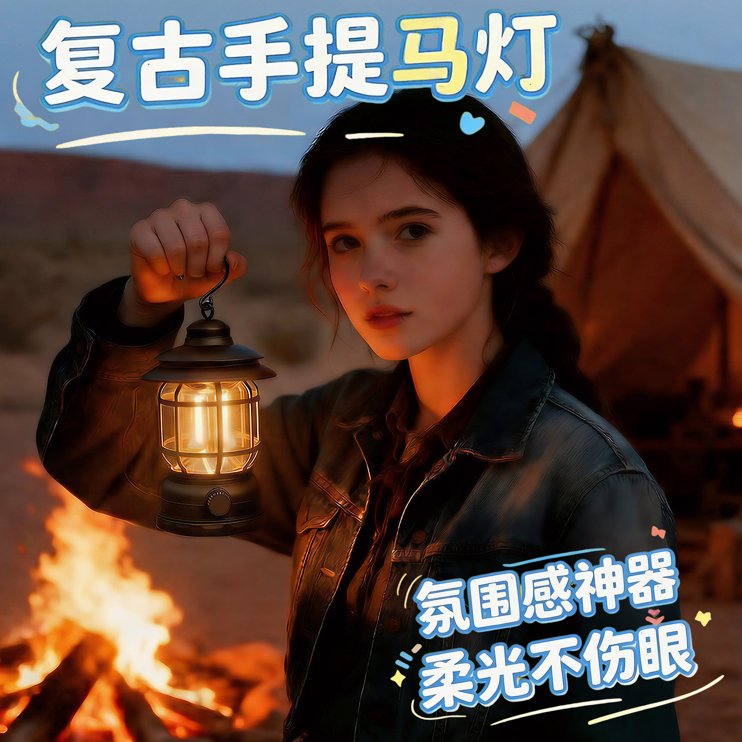露营灯氛围小提灯户外拍照复古马