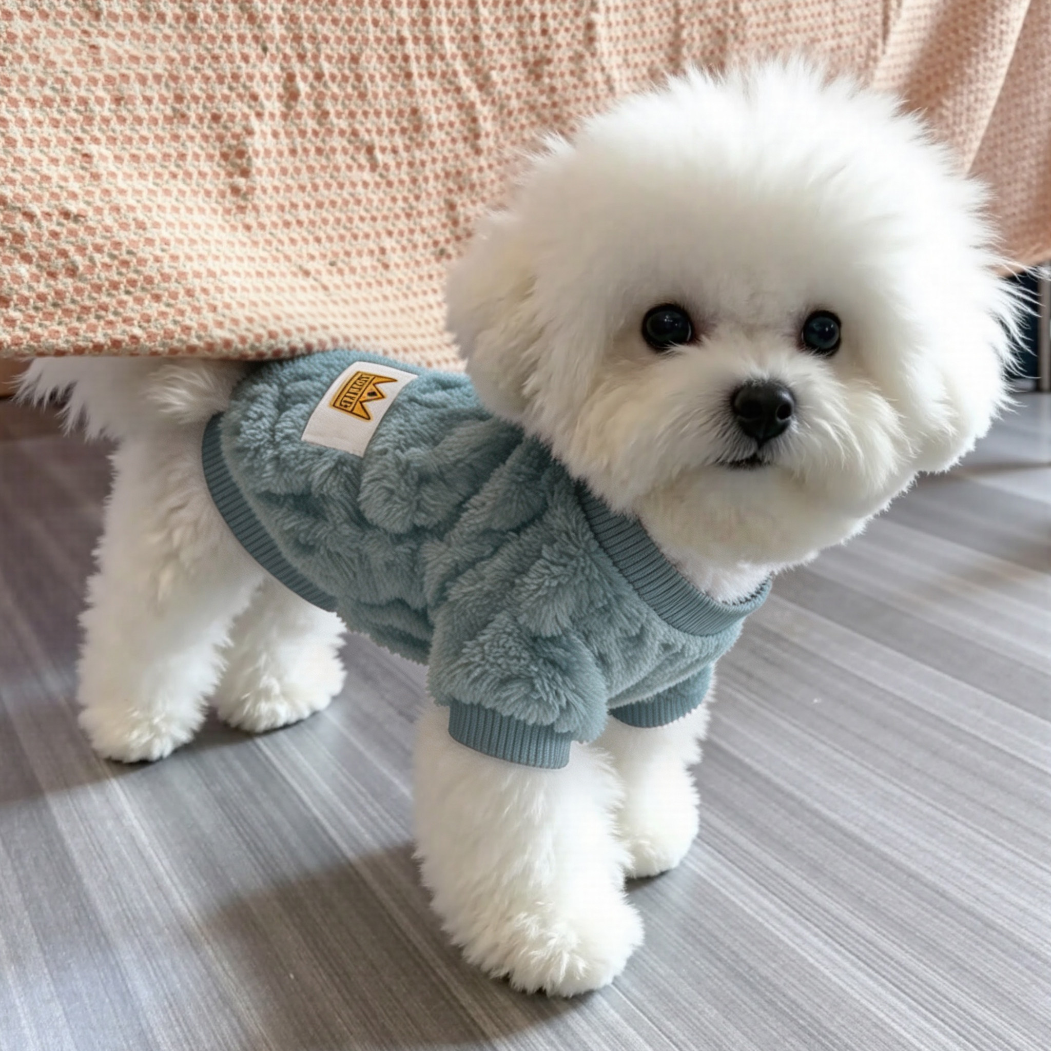 约克夏狗狗衣服冬款秋季新品麻花短袖居家宠物两脚衣多巴胺圆领衫