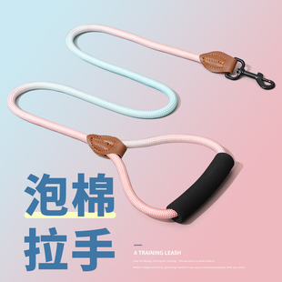 狗狗牵引绳宠物防爆冲遛狗绳子泰迪比熊柴犬防勒手狗链渐变色p绳