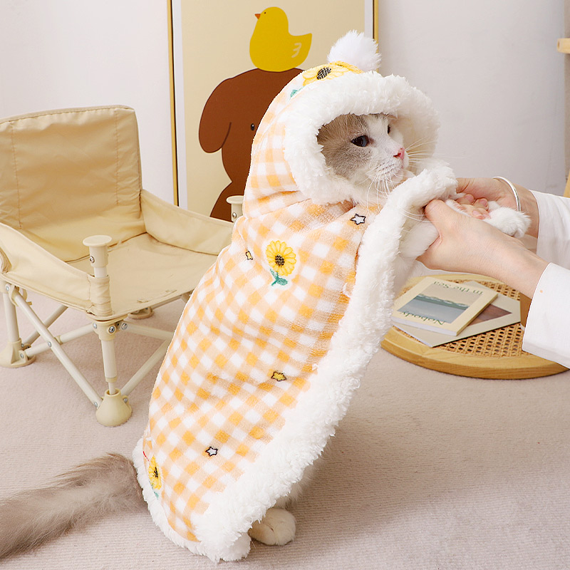peta猫咪披风斗篷秋冬季盖毯