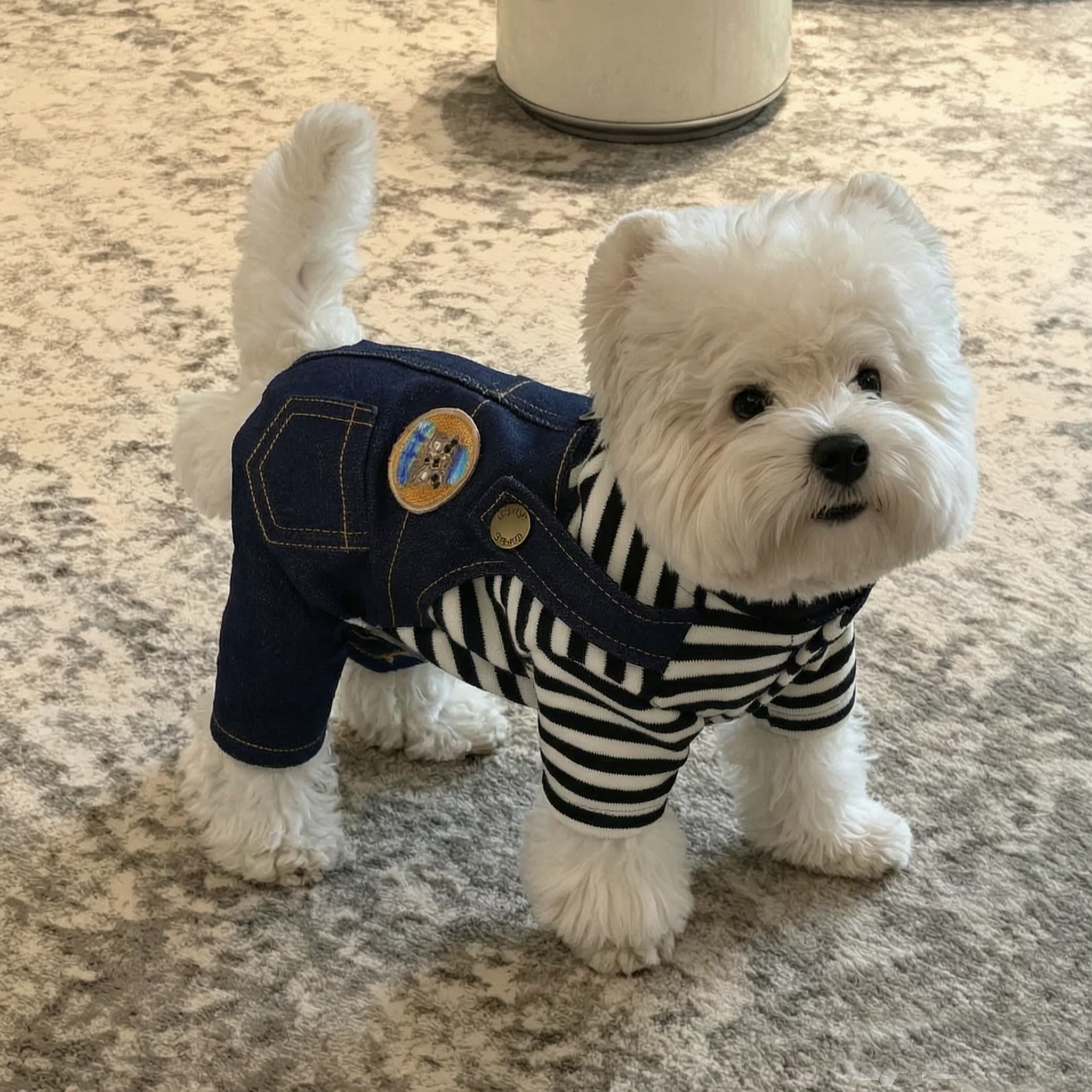 狗狗衣服小型犬秋季高颜值小狗秋天比熊泰迪时尚冬天牛仔背带保暖