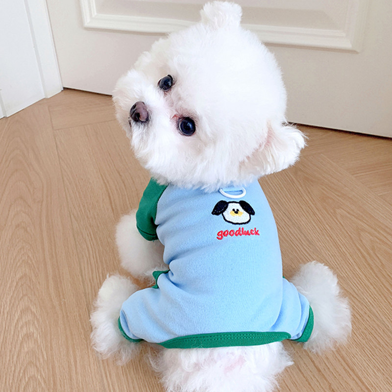 宠物狗衣服比熊泰迪小型犬夏天外出专用可牵引秋冬四脚衣幼犬短袖图片