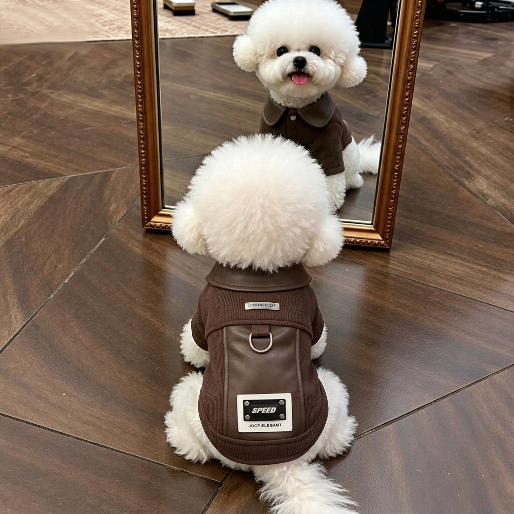 秋冬宠物狗狗衣服冬天拼接机车夹克比熊保暖泰迪高颜值牵引两脚衣图片