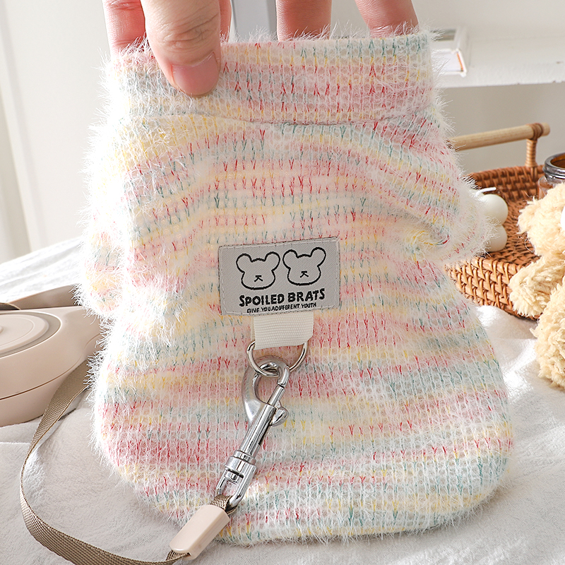 狗狗的衣服小型犬可牵引绒衣保暖