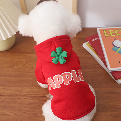 狗狗新年衣服2025新款冬保暖红色连帽卫衣秋冬款泰迪喜庆拜年冬天