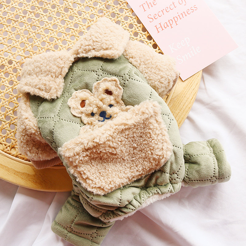 加绒加厚小熊口袋狗狗衣服宠物四脚棉衣泰迪比熊博美吉娃娃秋冬装,宠物/宠物食品及用品,狗宠物服装/雨衣,淘宝优惠券,粉丝福利购,淘宝优惠卷