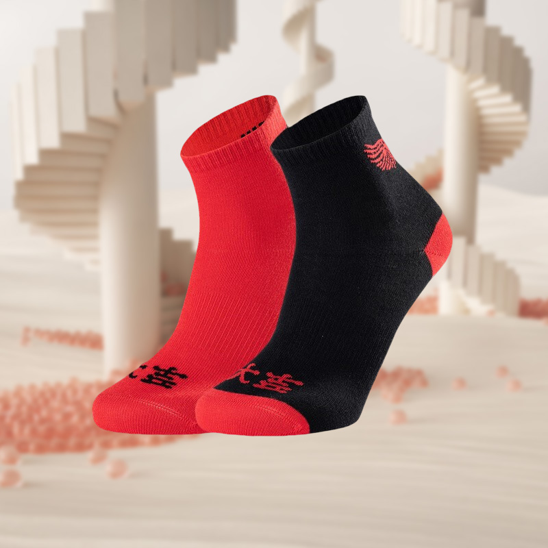 李宁正品童袜新年新如虎添翼红色棉质青少年运动袜YWTS002
