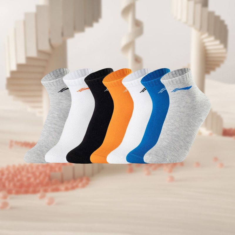 李宁学生袜新款青少年儿童透气七天袜中筒运动袜YWTS006