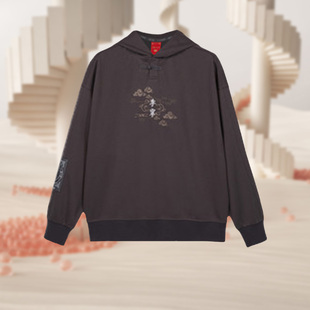 中国李宁 故宫宝蕴楼联名男女印花刺绣连帽运动休闲卫衣AWDQA67