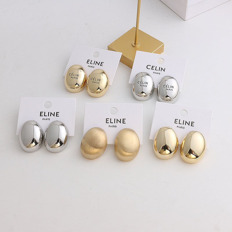 CELI法式立体金属耳环银针耳钉女