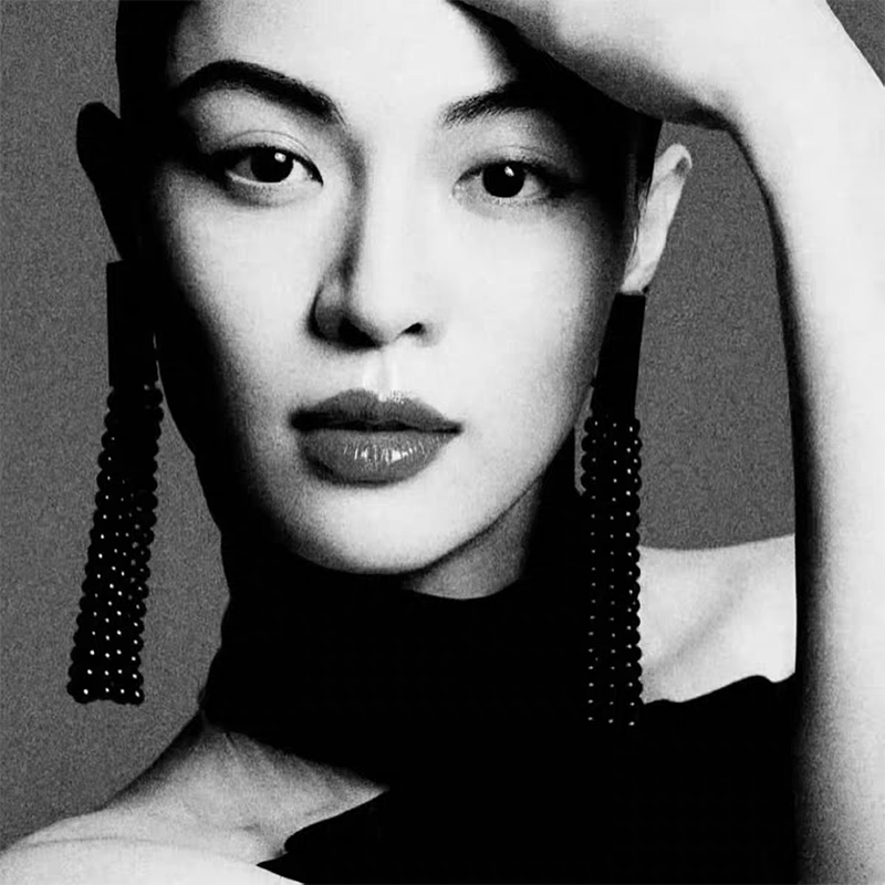 夸张扫肩长款黑曜石耳环耳钉耳饰