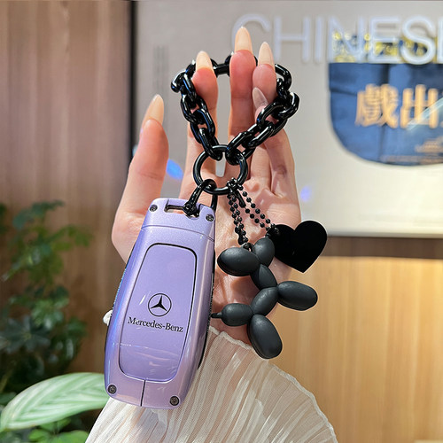 奔驰E级适用奔驰A200L钥匙套女26款GLB20/E300L/C260L专用紫色壳