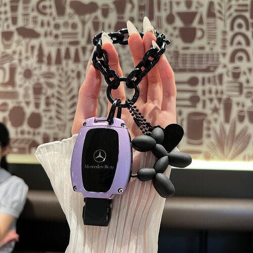 适用奔驰gla200钥匙套C200L壳A级a180L扣glc260L包B级260GL紫色扣