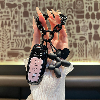 适用奥迪钥匙套新款A6L/A3L/A7/A8L/Q6/Q7扣Q8壳Q4-Etron包甜酷风