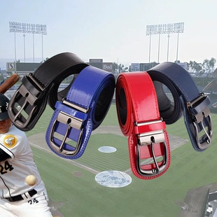 枪黑扣棒球腰带男士户外运动垒球皮带美式高档仿皮高尔夫球裤腰带