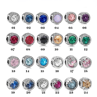 潘家多拉猫眼石珠子彩色爱心蓝红串珠DIY配件 串珠散珠配珠配饰