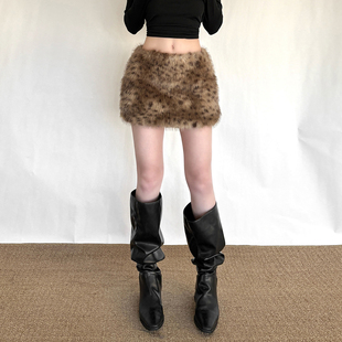 KLIOU 时尚潮流ins个性复古豹纹高腰半身裙小众显瘦百搭辣妹短裙