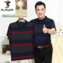 Woodpecker Ngày của cha Cha Áo thun ngắn tay cho nam Mùa hè Trung niên Nam Từ bi Áo sơ mi nam trung niên Nửa tay áo - Polo áo polo tay dài