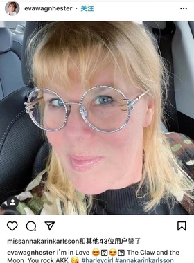 ANNA-KARIN安娜卡琳卡尔松男女款圆形复古鹰爪个性纯钛太阳眼镜架