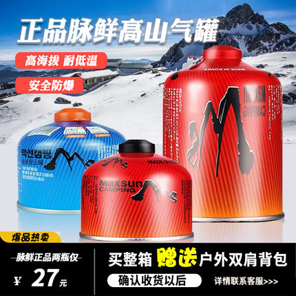 脉鲜户外扁气罐便携式高寒高山野外野炊野营炉具专用扁罐登山罐