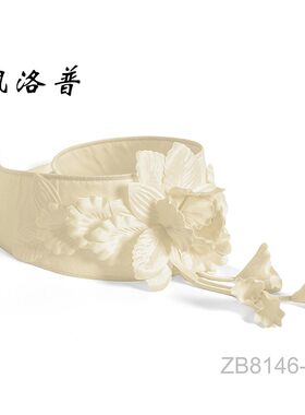 出口欧洲莱丝丽系列浪漫花朵流苏窗帘绑带公主房纱帘卧室挂钩绑绳