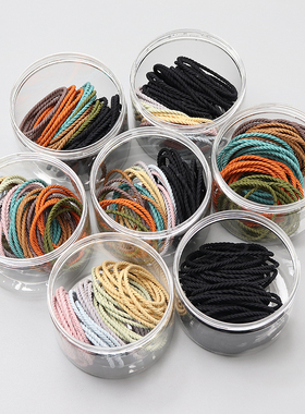 扎头发橡皮筋细小发圈简约韩国头绳绑头发皮套女皮圈黑色发绳头饰