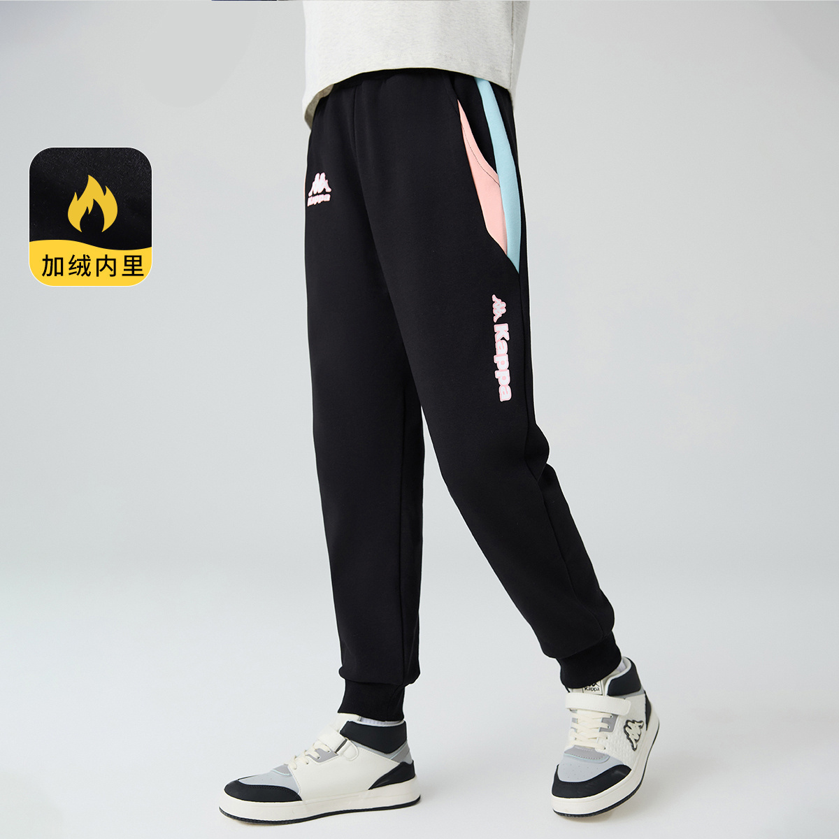 Kappa女童裤子儿童束脚裤青少年