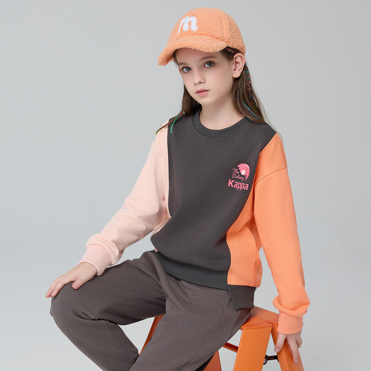 卡帕kappa女童卫衣儿童打底衫