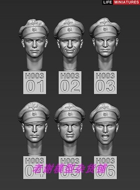 现货 Life Miniatures WW2 German Heads Set No.3 (1/35 scale)