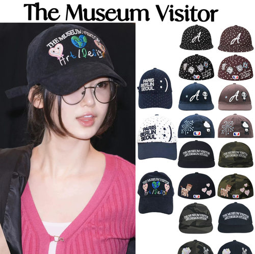 现货韩国Themuseumvisitor棒球帽鸭显脸小舌帽韩系帽子兔子马刺绣
