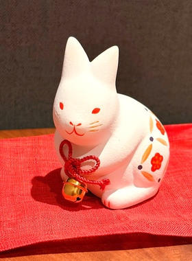 「京都和风」日本制中川政七商店限定职人手绘摆件摆饰土铃七宝兔