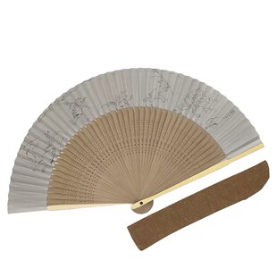 现货！日本进口白竹堂东山扇子日式绅士用折扇纸扇子套装鸟兽戏画