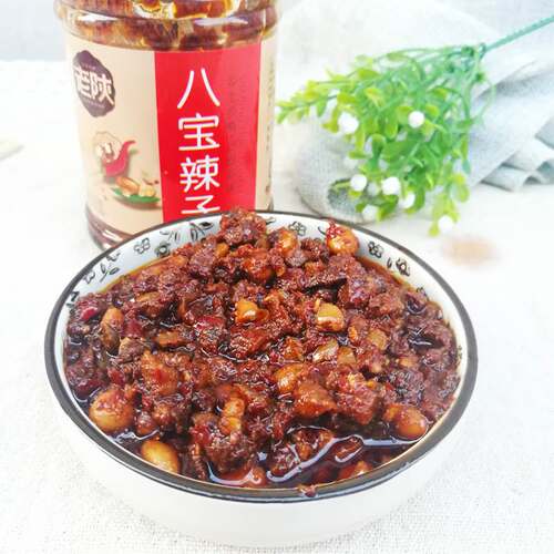 老陕八宝辣子香椿香菇夹馍酱组合装210gx4瓶陕西特产辣椒酱拌饭面
