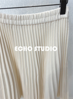 ECHO 亿点点篙级 冬季恋歌 22秋冬百褶裙羊毛半身裙长裙高腰大摆